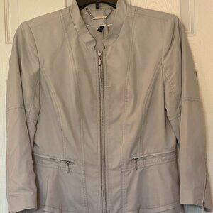 White House Black Market Light Gray Soft Jacket – Size 12